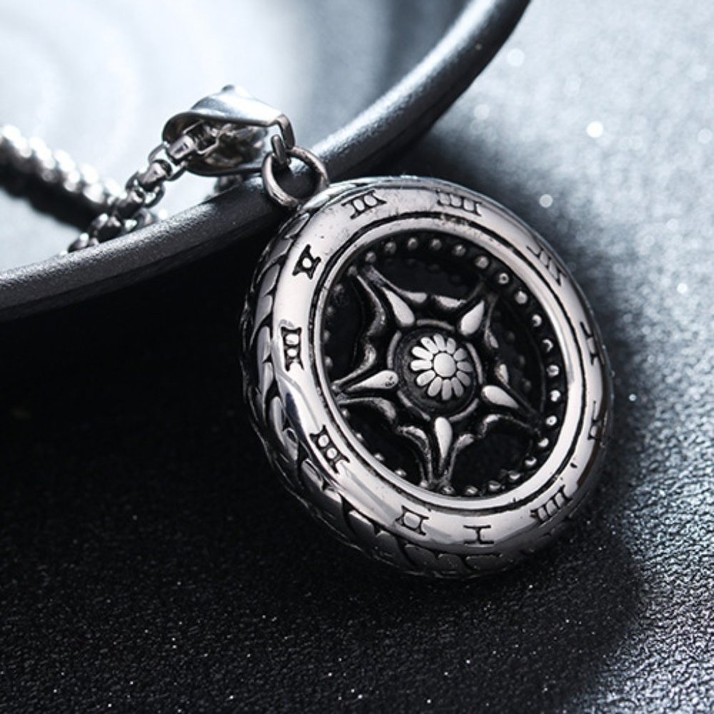 ❤️Tire pendant Roman style numerals pendant necklace for women/men, N90201P177 - Picture 4 of 8